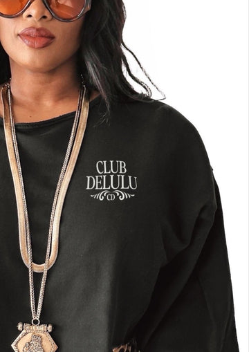 pebby forevee Sweatshirt CLUB DELULU CROPPED GRAPHIC SWEATSHIRT