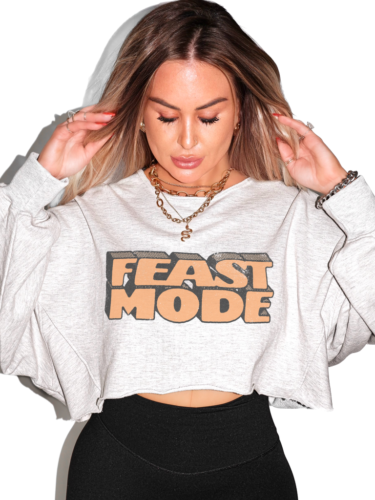 pebby forevee Sweatshirt CROPPED FEAST MODE GRAPHIC SWEATSHIRT