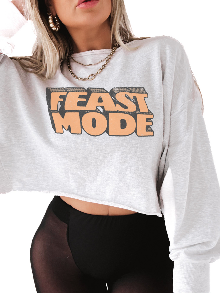 pebby forevee Sweatshirt CROPPED FEAST MODE GRAPHIC SWEATSHIRT