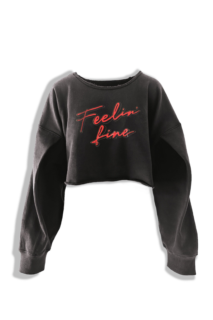 pebby forevee Sweatshirt CROPPED FEELIN FINE GRAPHIC SWEATSHIRT