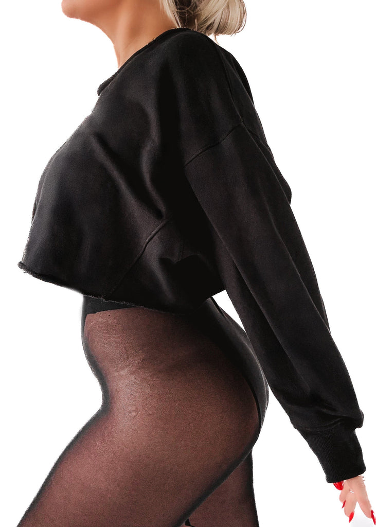 pebby forevee Sweatshirt CROPPED FEELIN FINE GRAPHIC SWEATSHIRT