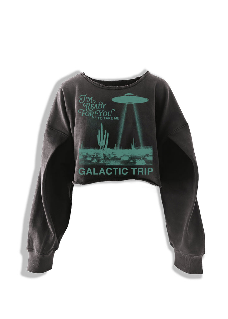 pebby forevee Sweatshirt CROPPED GALACTIC TRIP GRAPHIC SWEATSHIRT