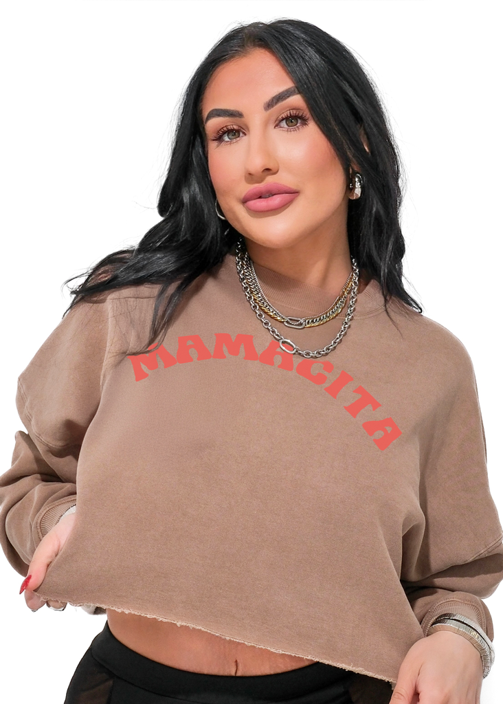 CROPPED MAMACITA OVERSIZED GRAPHIC SWEATSHIRT – Pebby Forevee