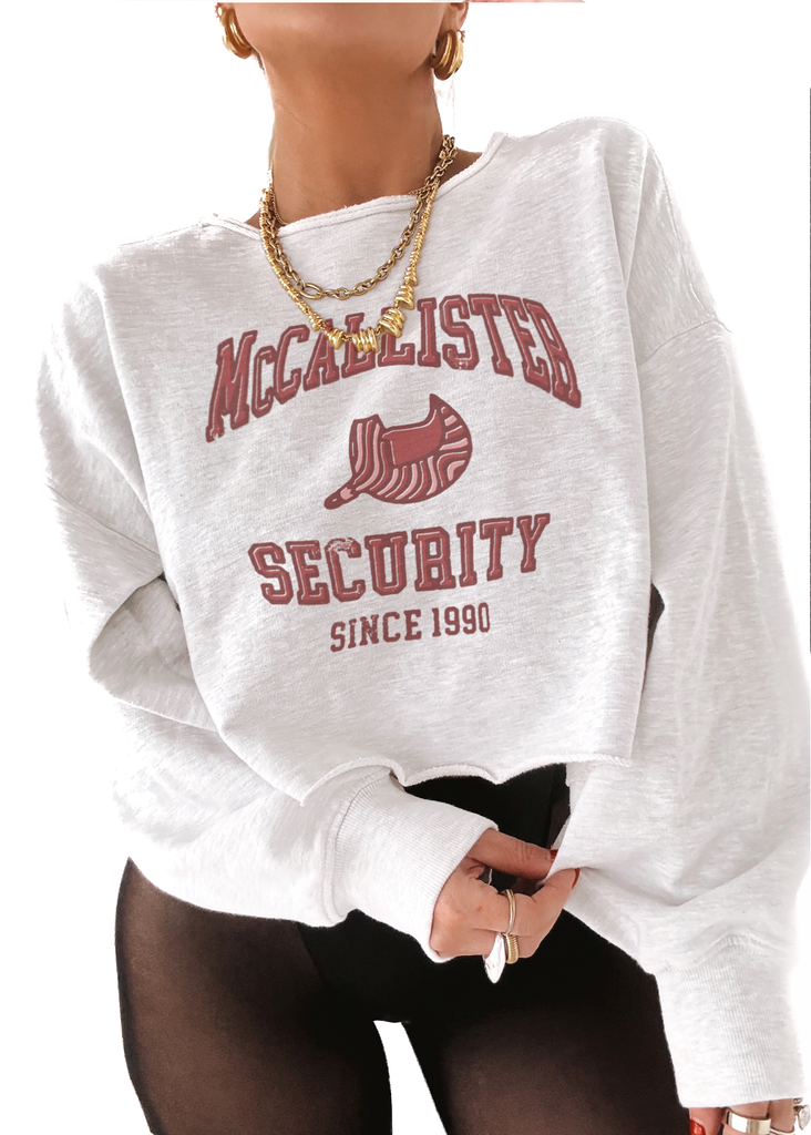 pebby forevee Sweatshirt CROPPED MCCALLISTER SECURITY GRAPHIC SWEATSHIRT
