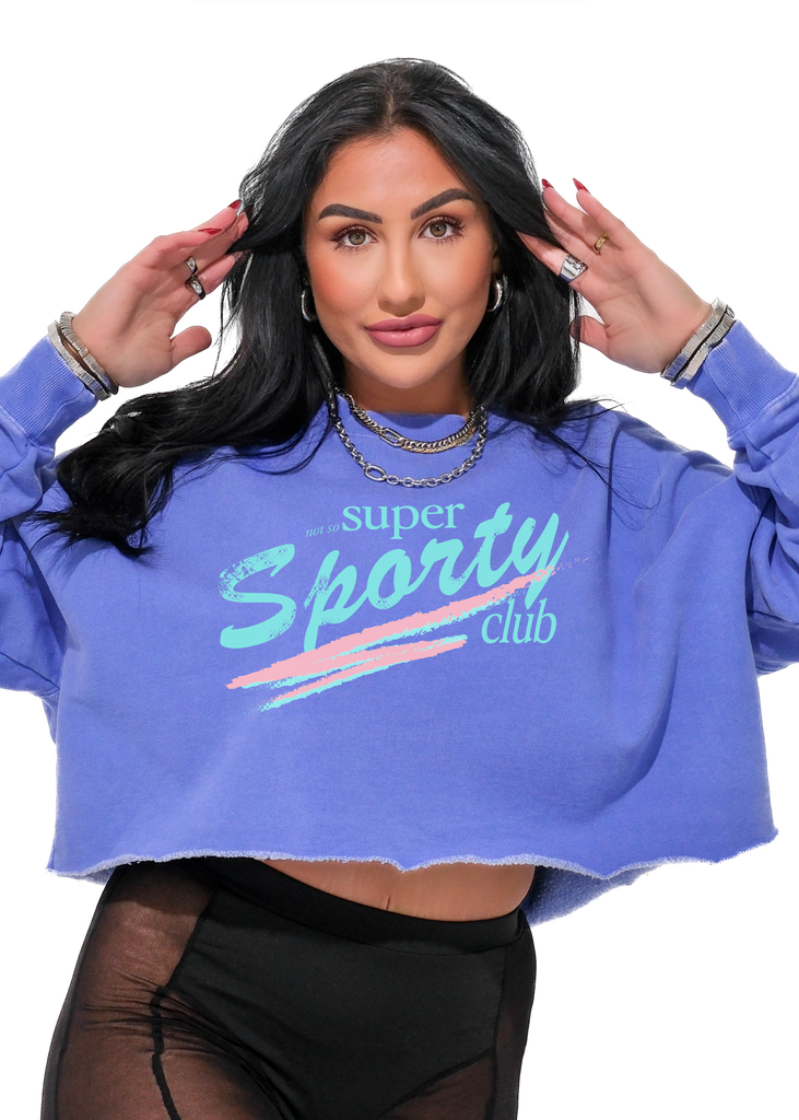 CROPPED NOT SO SUPER SPORTY CLUB OVERSIZED GRAPHIC SWEATSHIRT – Pebby ...