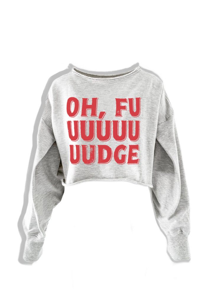 pebby forevee Sweatshirt CROPPED OH FUDGE GRAPHIC SWEATSHIRT