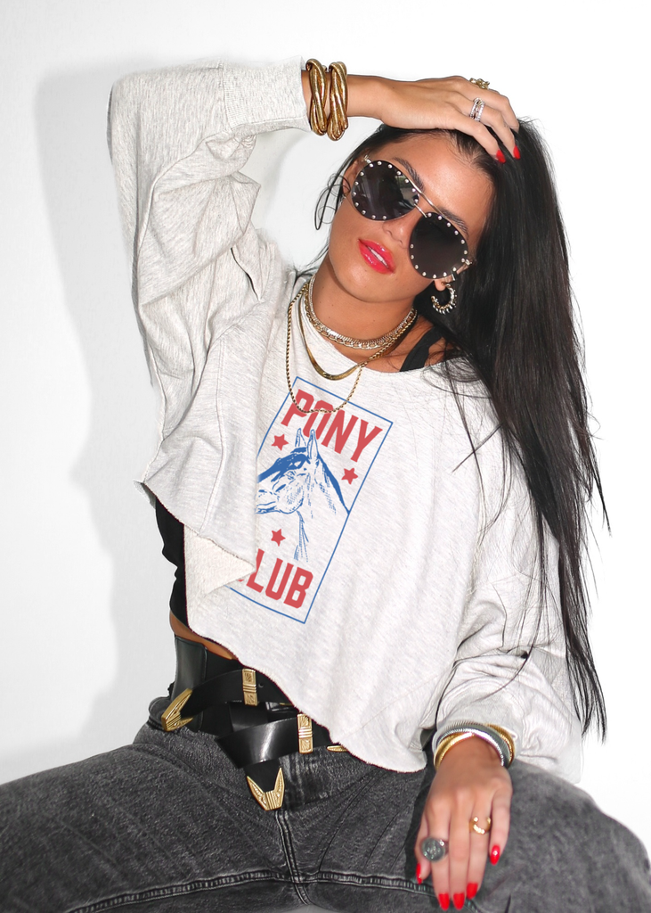 pebby forevee Sweatshirt CROPPED PONY CLUB GRAPHIC SWEATSHIRT
