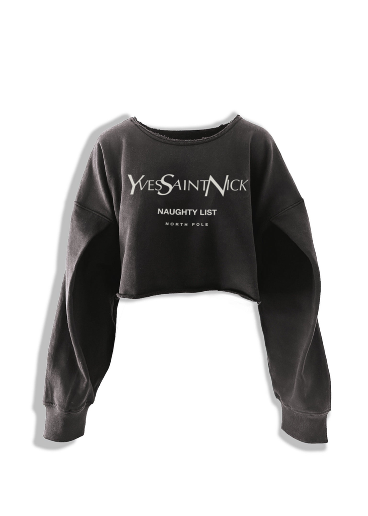 pebby forevee Sweatshirt CROPPED YVES SAINT NICK GRAPHIC SWEATSHIRT