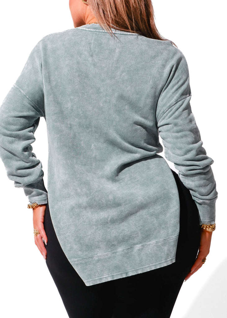 pebby forevee Sweatshirt FEEL GOOD SIDE SLIT SWEATSHIRT