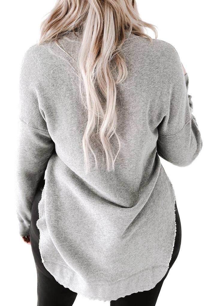 pebby forevee Sweatshirt FEEL GOOD SIDE SLIT SWEATSHIRT