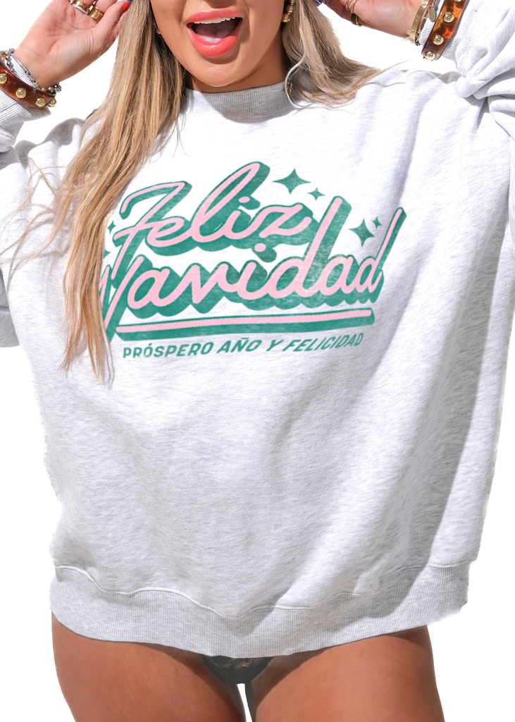 pebby forevee Sweatshirt FELIZ NAVIDAD OVERSIZED GRAPHIC SWEATSHIRT