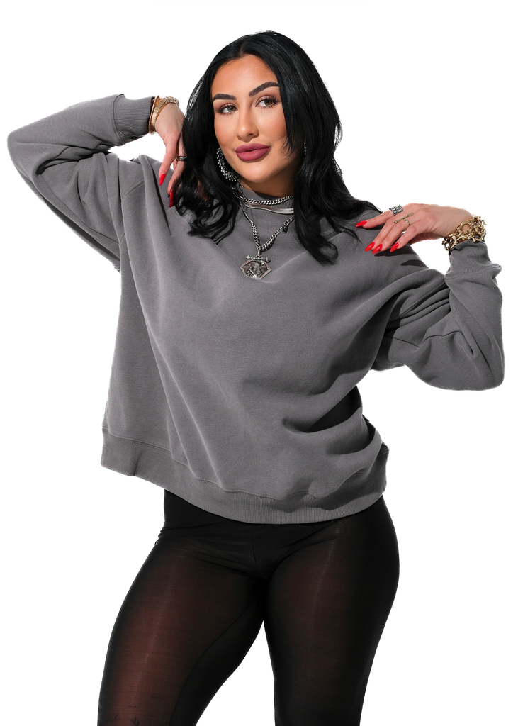 FINAL SALE: OVERSIZED CREWNECK SWEATSHIRT – Pebby Forevee