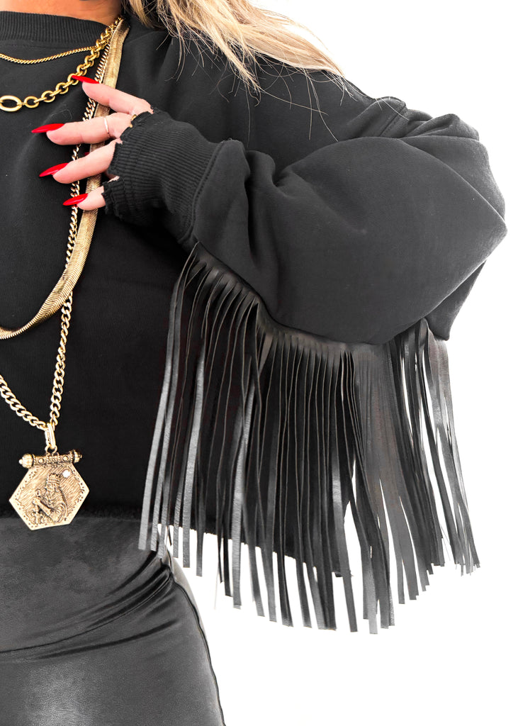 pebby forevee Sweatshirt FRINGE OVERSIZED SWEATSHIRT