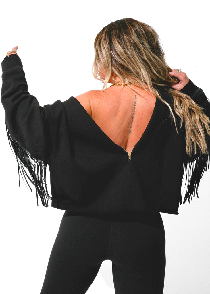 pebby forevee Sweatshirt FRINGE OVERSIZED SWEATSHIRT