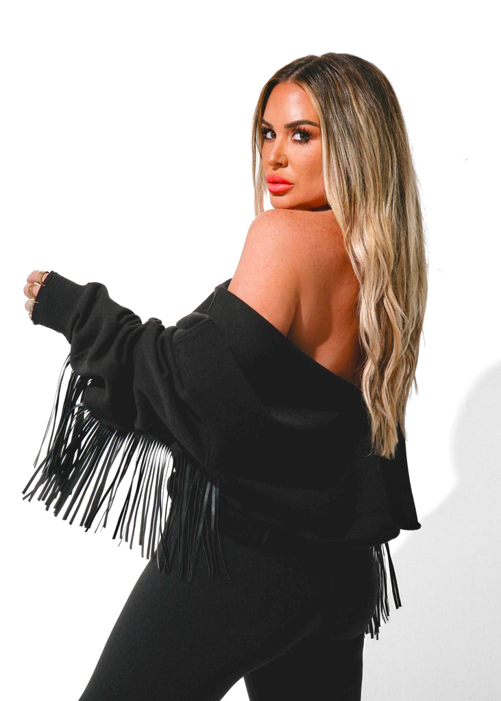 pebby forevee Sweatshirt FRINGE OVERSIZED SWEATSHIRT