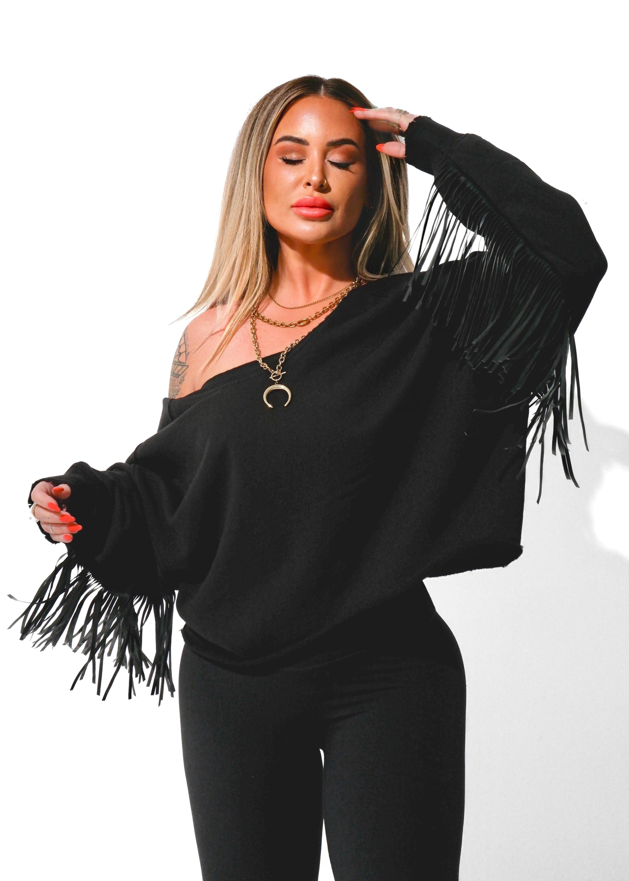 REVERSIBLE FRINGE SWEATSHIRT – Pebby Forevee