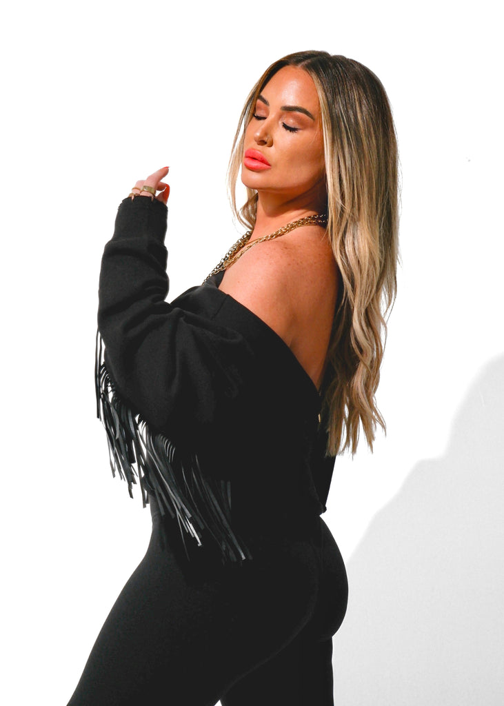 pebby forevee Sweatshirt FRINGE OVERSIZED SWEATSHIRT