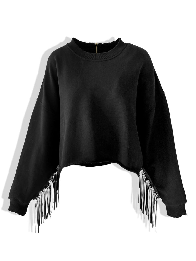 pebby forevee Sweatshirt FRINGE OVERSIZED SWEATSHIRT