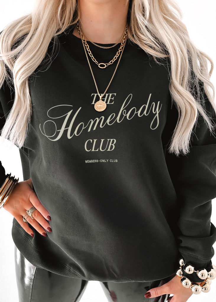 pebby forevee Sweatshirt HOMEBODY CLUB OVERSIZED GRAPHIC SWEATSHIRT