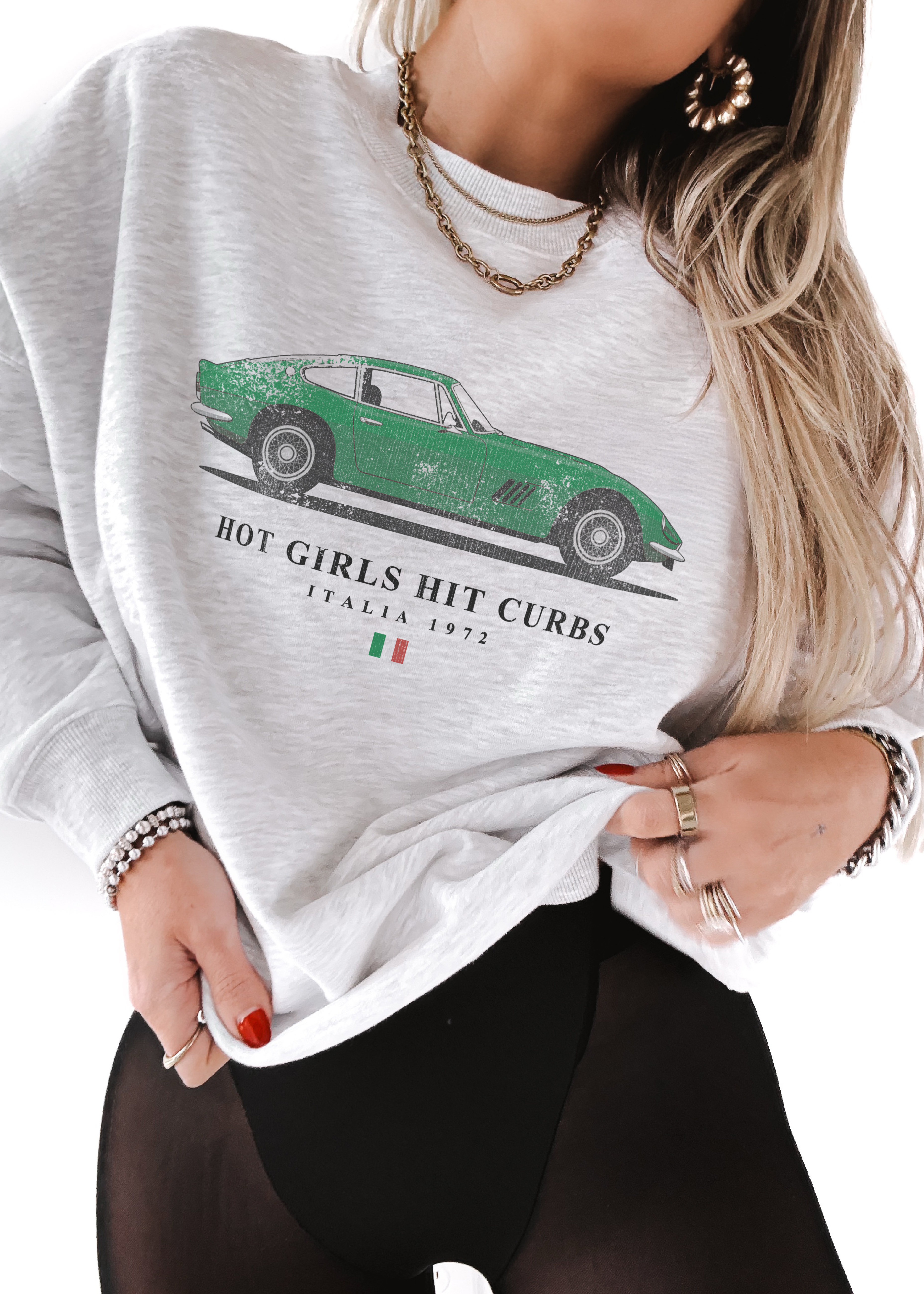 HOT GIRLS HIT CURBS OVERSIZED GRAPHIC SWEATSHIRT – Pebby Forevee