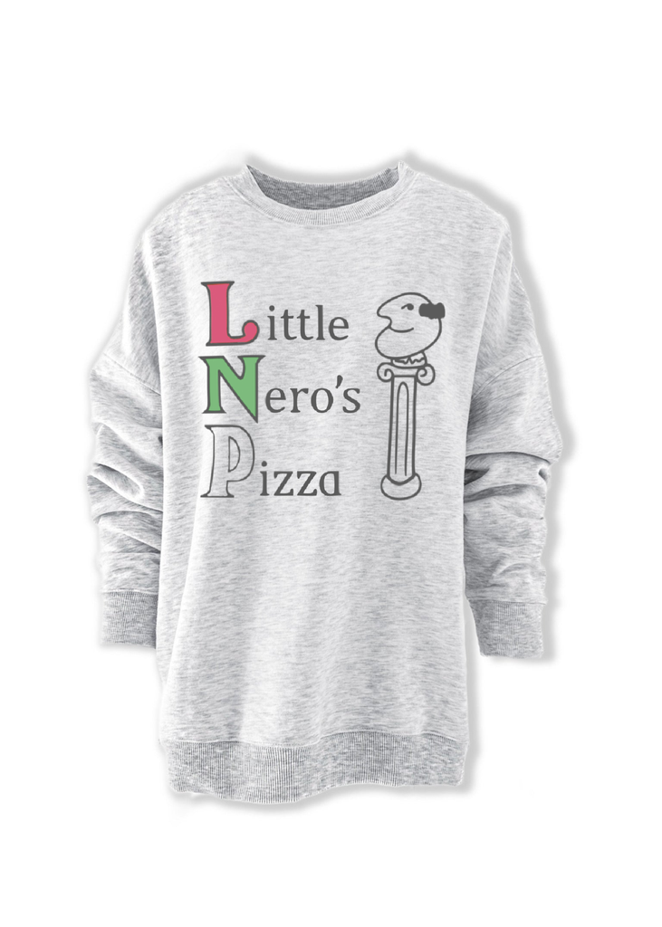 pebby forevee Sweatshirt LITTLE NERO'S PIZZA OVERSIZED GRAPHIC SWEATSHIRT