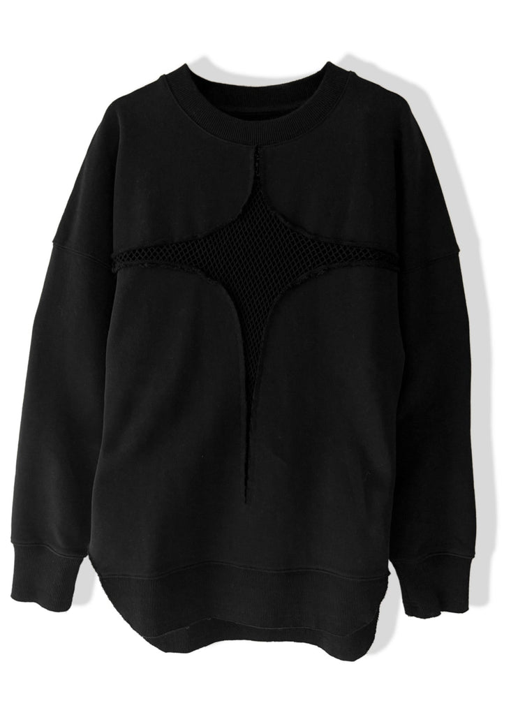 pebby forevee Sweatshirt MESH FEEL GOOD SIDE SLIT SWEATSHIRT