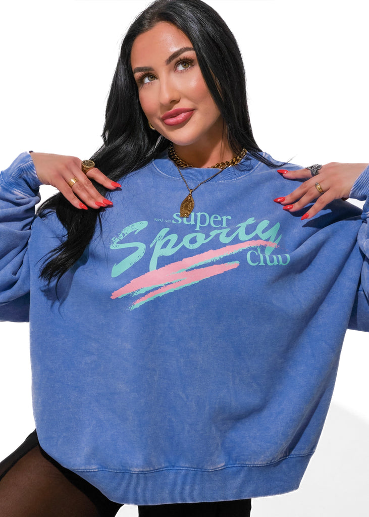 NOT SO SUPER SPORTY CLUB OVERSIZED GRAPHIC SWEATSHIRT – Pebby Forevee
