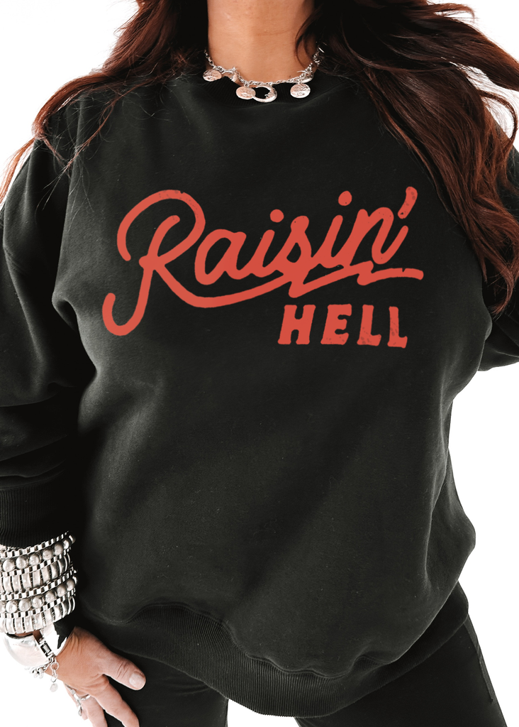 pebby forevee Sweatshirt RAISIN' HELL VINTAGE OVERSIZED GRAPHIC SWEATSHIRT