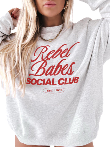 REBEL BABES SOCIAL CLUB OVERSIZED GRAPHIC SWEATSHIRT – Pebby Forevee