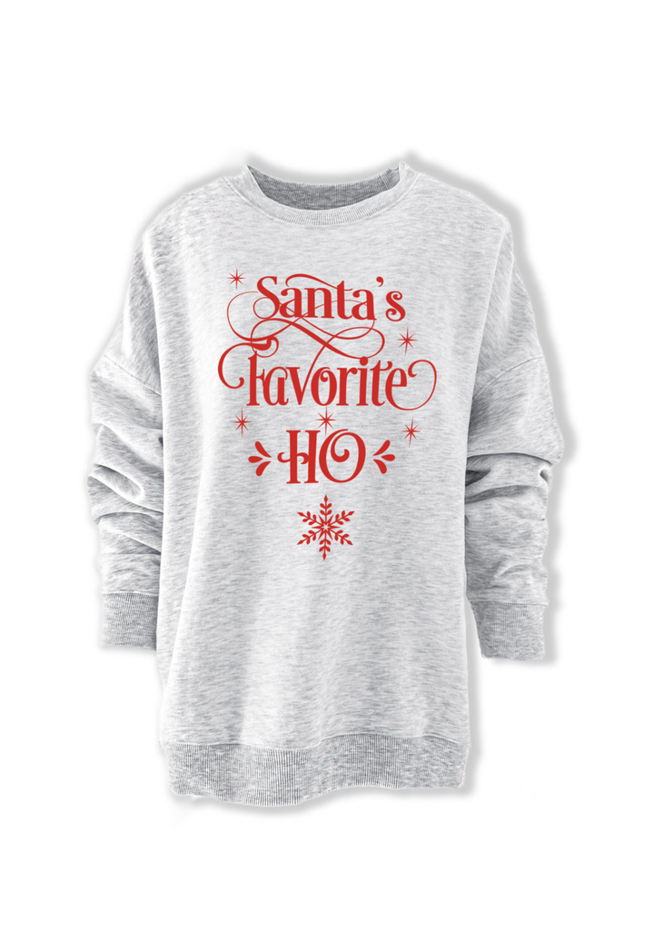 pebby forevee Sweatshirt SANTA'S FAVORITE HO OVERSIZED GRAPHIC SWEATSHIRT