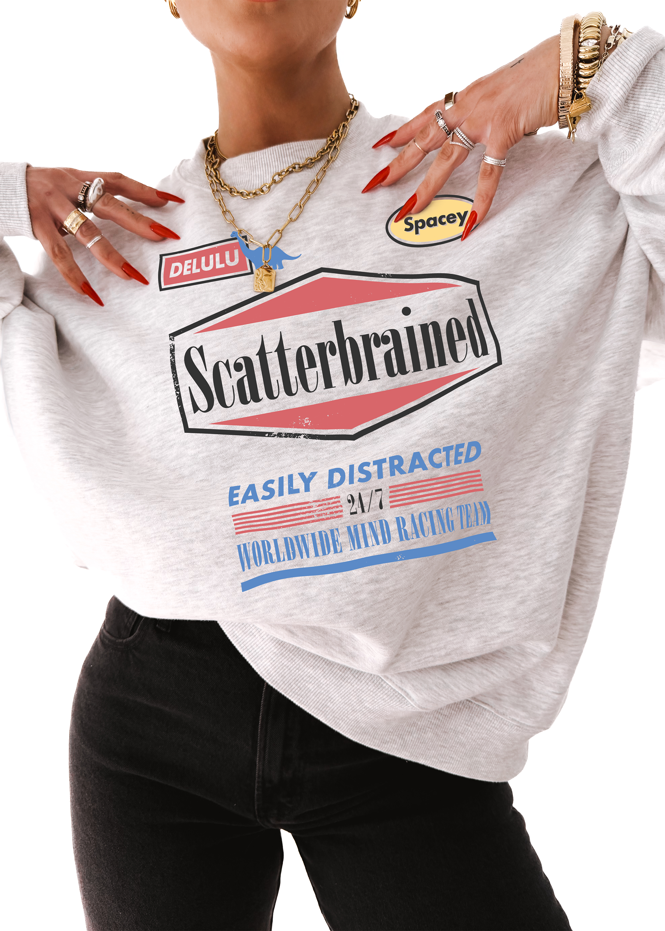 SCATTERBRAINED OVERSIZED GRAPHIC SWEATSHIRT – Pebby Forevee