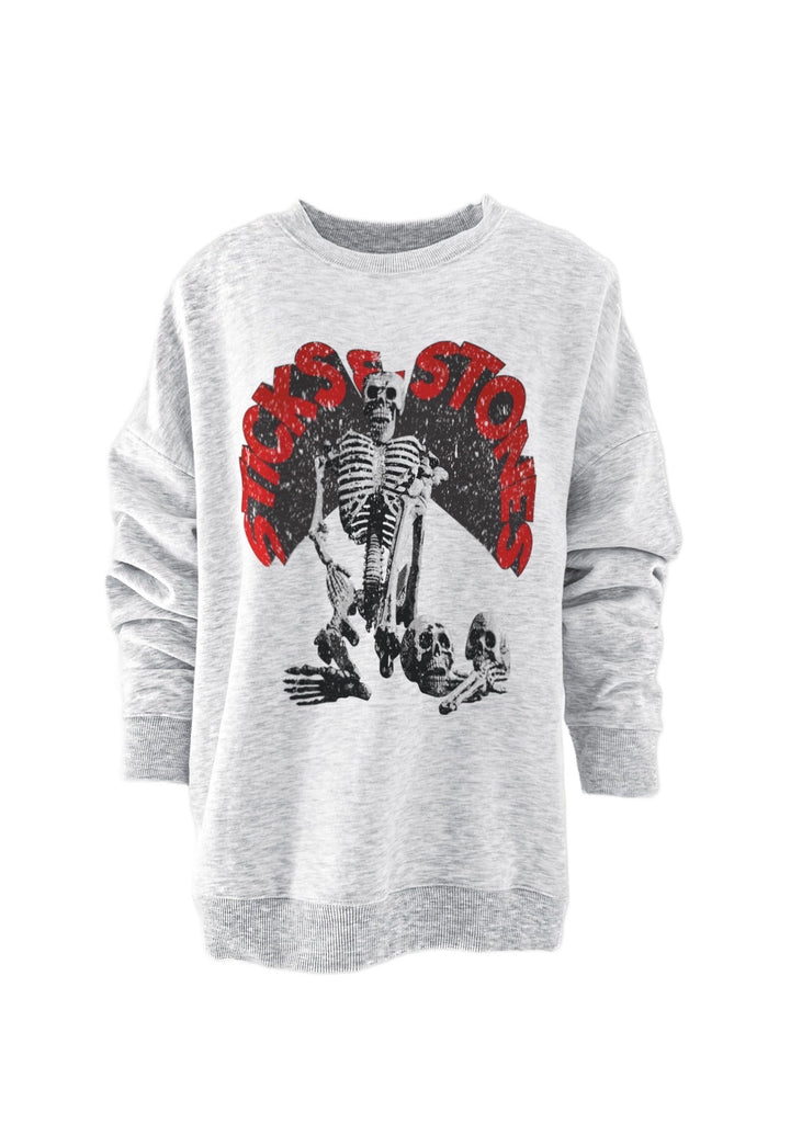 pebby forevee Sweatshirt STICKS & STONES OVERSIZED GRAPHIC SWEATSHIRT