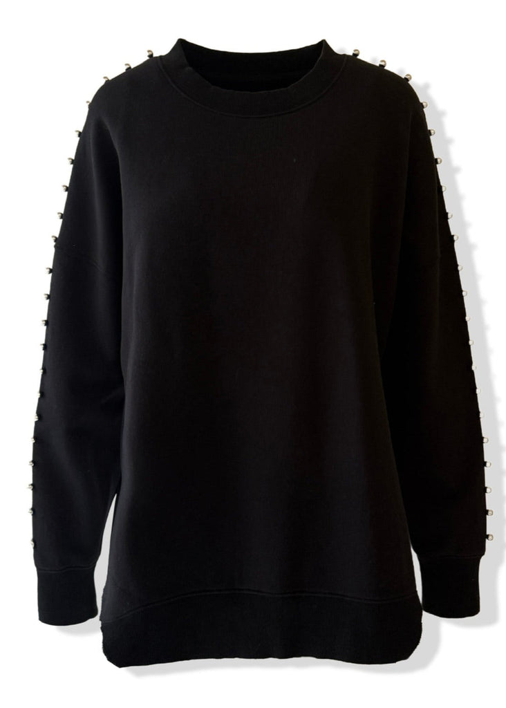pebby forevee Sweatshirt STUDDED FEEL GOOD SIDE SLIT SWEATSHIRT