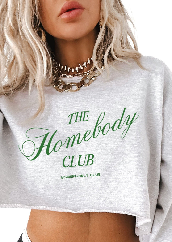 pebby forevee Sweatshirt THE HOMEBODY CLUB CROPPED GRAPHIC SWEATSHIRT