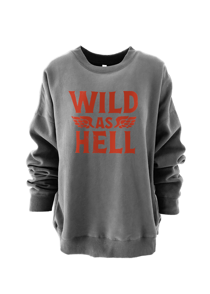 pebby forevee Sweatshirt WILD AS HELL OVERSIZED GRAPHIC SWEATSHIRT