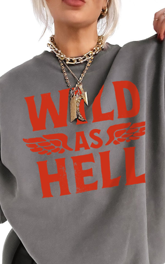 pebby forevee Sweatshirt WILD AS HELL OVERSIZED GRAPHIC SWEATSHIRT