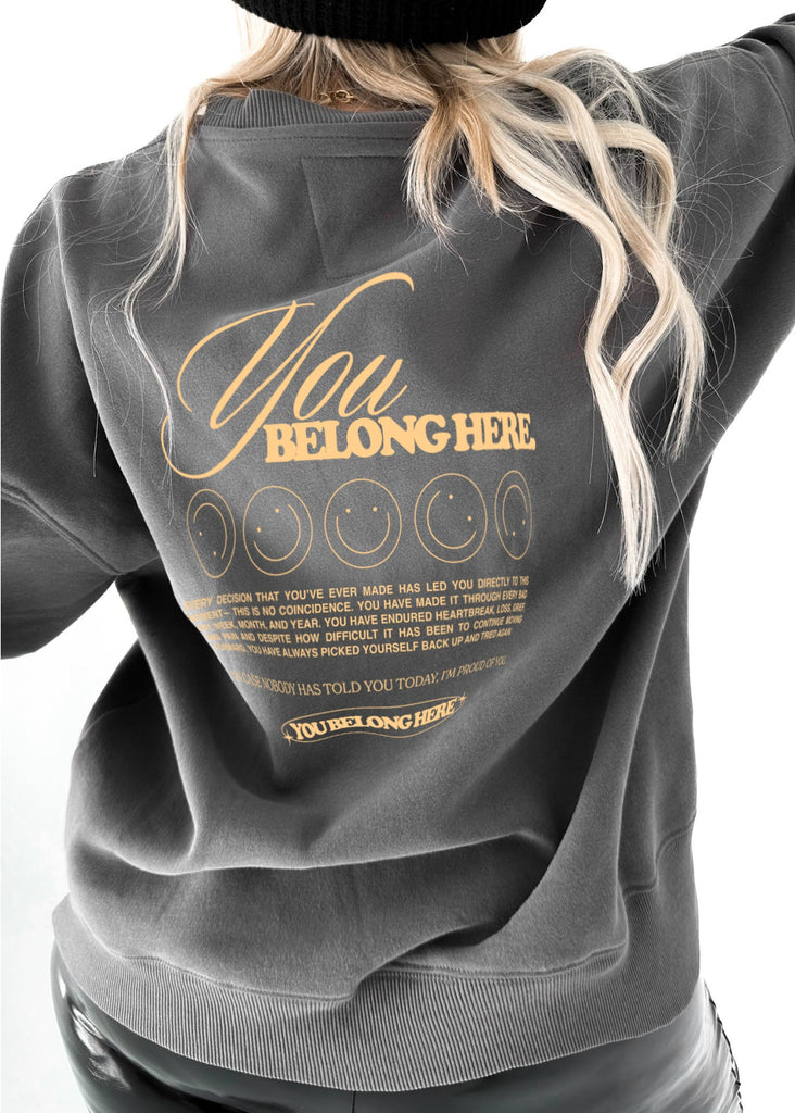 pebby forevee Sweatshirt YOU BELONG HERE OVERSIZED GRAPHIC SWEATSHIRT
