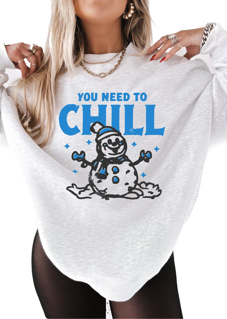 pebby forevee Sweatshirt YOU NEED TO CHILL OVERSIZED GRAPHIC SWEATSHIRT