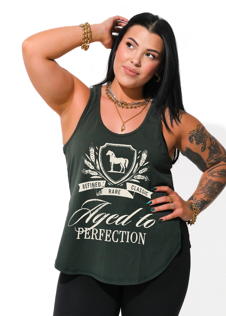 AGED TO PERFECTION BOYFRIEND SIDE SLIT TANK – Pebby Forevee
