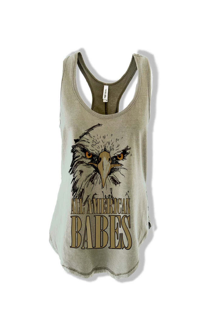 pebby forevee Tank Top ALL AMERICAN BABES BOYFRIEND SIDE SLIT TANK