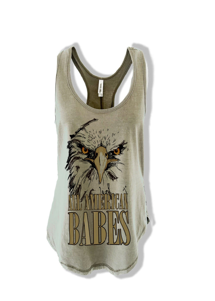 pebby forevee Tank Top ALL AMERICAN BABES BOYFRIEND SIDE SLIT TANK