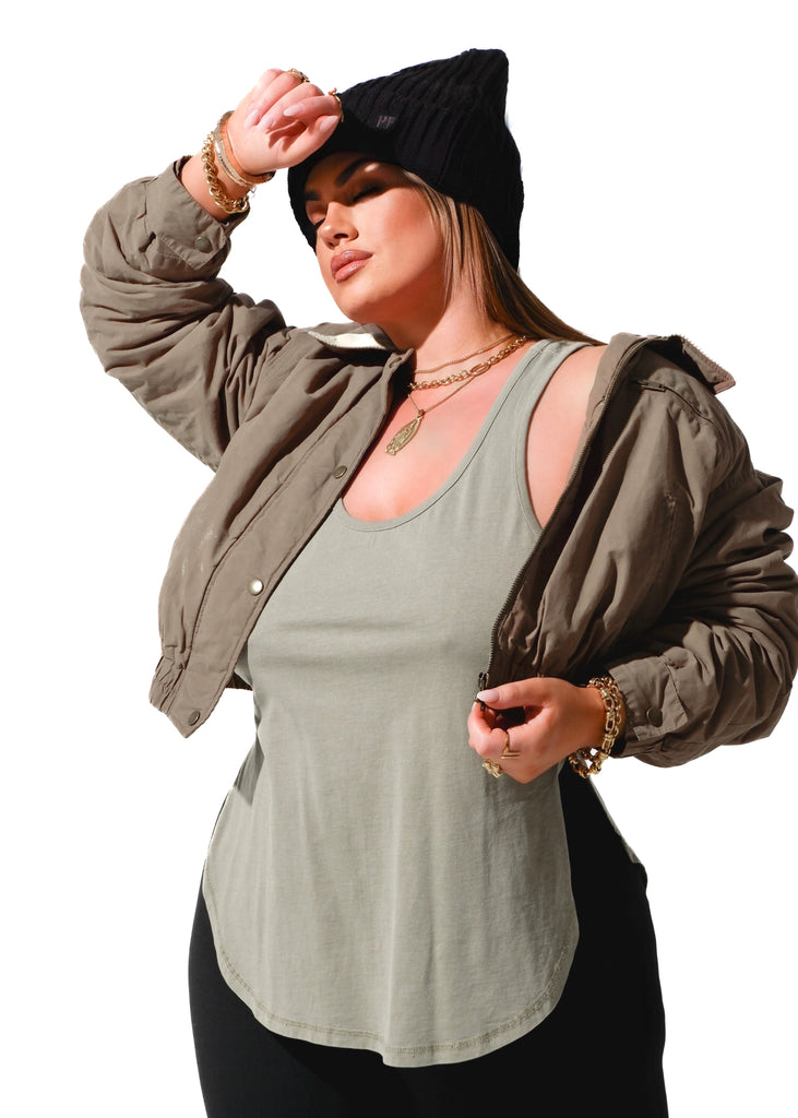 pebby forevee Tank Top BOYFRIEND SIDE SLIT TANK