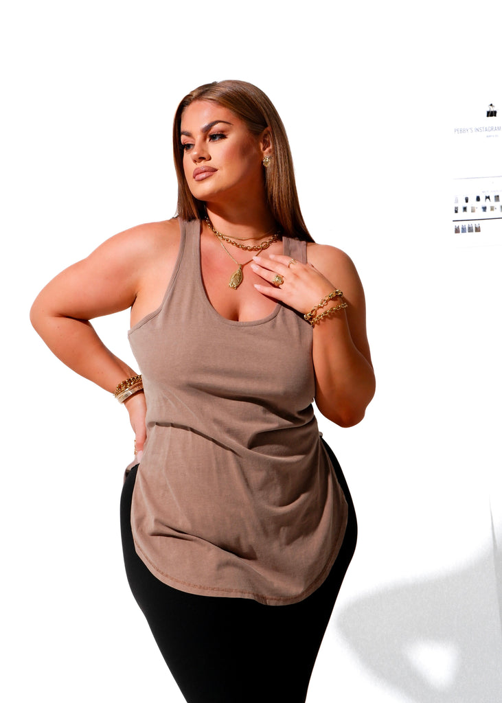 pebby forevee Tank Top BOYFRIEND SIDE SLIT TANK