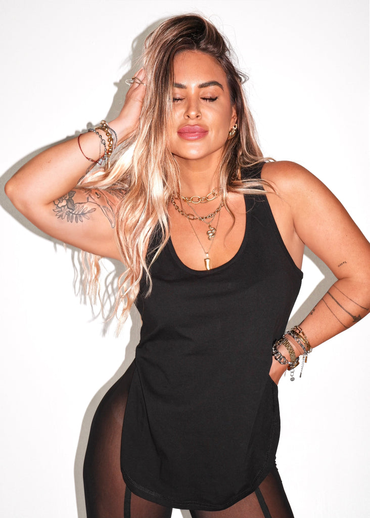 pebby forevee Tank Top BOYFRIEND SIDE SLIT TANK