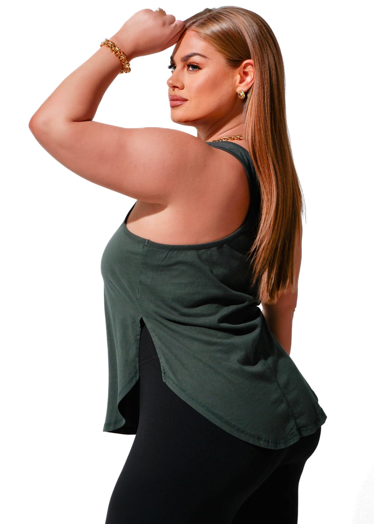 pebby forevee Tank Top BOYFRIEND SIDE SLIT TANK