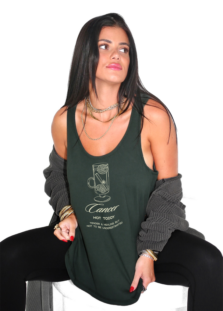 pebby forevee Tank Top CANCER COCKTAIL BOYFRIEND SIDE SLIT TANK