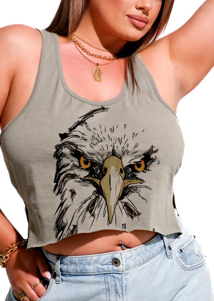 pebby forevee Tank Top CROPPED ALL AMERICAN BABES GRAPHIC BOYFRIEND TANK