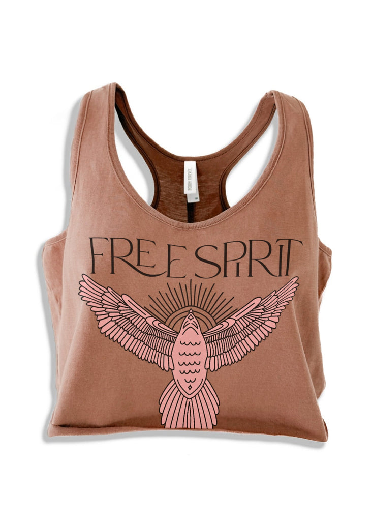 pebby forevee Tank Top CROPPED BOHEMIAN SPIRIT GRAPHIC BOYFRIEND TANK