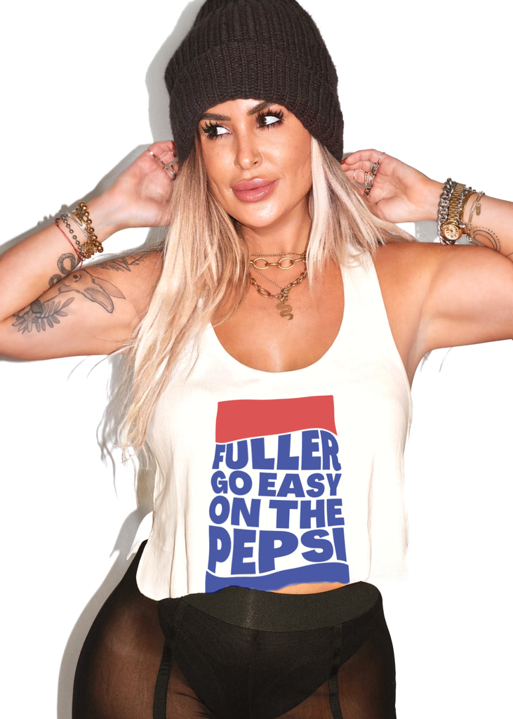 pebby forevee Tank Top CROPPED EASY ON THE PEPSI GRAPHIC BOYFRIEND TANK