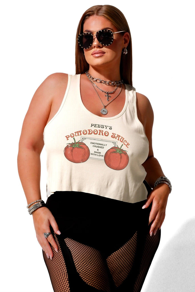 pebby forevee Tank Top CROPPED EMOTIONALLY CRUSHED & MADE WITH LOVE GRAPHIC BOYFRIEND TANK